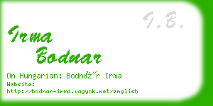 irma bodnar business card